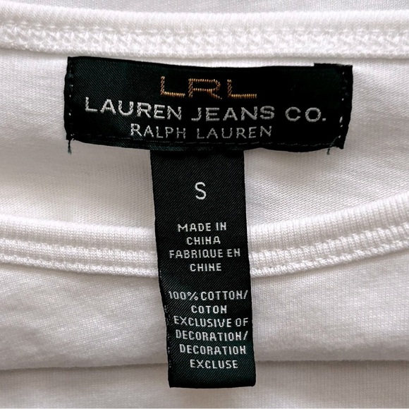 Ralph Lauren Jeans Co Long Sleeve Crewneck White Tee - Picture 4 of 7